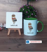 Baykuş Dekoratif Taş, Kupa Bardak Kırmızı Hediye (Model 13)
