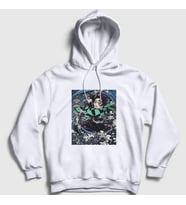 Presmono Unisex Beyaz Sword Tanjiro Kamado Anime Demon Slayer Kimetsu No Yaiba Kapüşonlu Sweatshirt 307813tt (Beyaz)