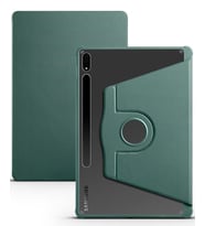 Galaxy Tab S7 FE LTE (T737-T736-T733-T730) Kılıf Termik Kalem Bölmeli Dönebilen Standlı Kılıf (Koyu Yeşil)