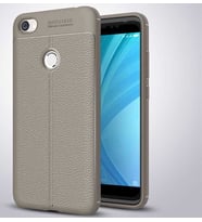 Xiaomi Redmi Note 5A Kılıf Deri Tarzı Niss Silikon Case (Gri)