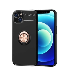 Apple iPhone 13 Kılıf Zore Ravel Yüzüklü Silikon Kılıf (Rose)
