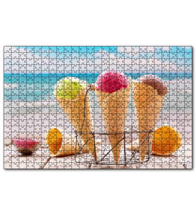 Cakapuzzle Masada Kornet Dondurmalar Flu Sahil Arkaplan  Puzzle Yapboz MDF (Ahşap) (500 Parça)