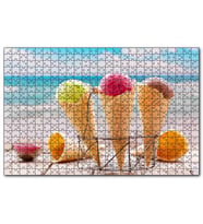 Cakapuzzle Masada Kornet Dondurmalar Flu Sahil Arkaplan  Puzzle Yapboz MDF (Ahşap) (500 Parça)