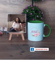 İsme Özel İsim Yazılı Fotoğraflı Dekoratif Taş, Kupa Bardak Beyaz Hediye (Model 14)