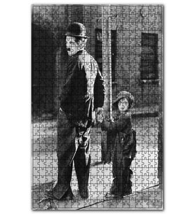 Cakapuzzle The Kid Charles Chaplin ve Jackie Coogan Puzzle Yapboz MDF (Ahşap) (255 Parça)
