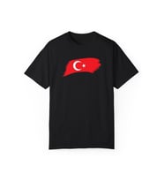 Türk Bayrağı Baskılı Tişört (Siyah)