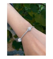Gümüş Kazaziye Tasarım Bileklik Rose Gümüş Dorika Boncuk Detaylı : Gümüş - 17 cm (Gümüş)