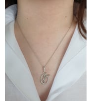 yıldızlı peri kızı gümüş kolye (Gümüş)