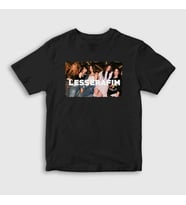 Presmono Unisex Çocuk Beyaz Le sserafim K Pop T-Shirt 438501tt (Siyah)