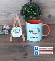 Rehber Öğretmen Kupa Bardak Kırmızı ve Ahşap Anahtarlık Hediye (Model 12)