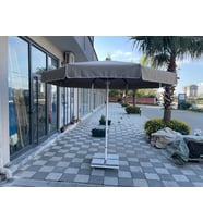 Havalandırmalı 4m2 Kamp Bahçe Plaj Teras Cafe Restorant Semşiye (Ayak Hariç ) (Gri)