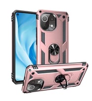Xiaomi Mi 11 Lite Kılıf Yüzüklü Zırh Tank Vega (Rose)