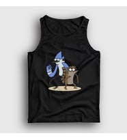 Presmono Unisex Beyaz Mordecai And Rigby Regular Show Atlet 449190tt (Siyah)
