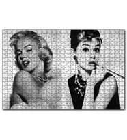 Cakapuzzle Marilyn Monroe ve Audrey Hepburn  Puzzle Yapboz MDF (Ahşap) (1000 Parça)