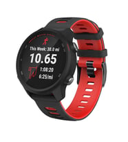 Xiaomi Watch S1 -S1 Active -Mi Watch -Watch Color 22mm Uyumlu Stride Çift Renkli Silikon Kordon (Siyah - Kırmızı) (Siyah-Kırmızı)