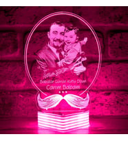 Kişiye Özel Babalar Günü Hediyesi, Fotoğraflı Lamba (Pembe)