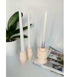 Dekoratif Beton Şamdan/mumluk Seti 3lü Set (Bej)