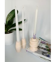 Dekoratif Beton Şamdan/mumluk Seti 3lü Set (Bej)