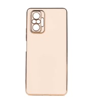 Xiaomi Redmi Note 10 Pro Kılıf Kenarları Gold Kamera Korumalı Renkli Pastel Silikon Mor BARK (Rose - Gold)