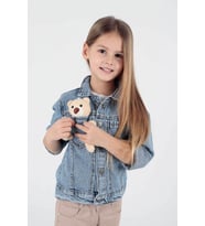 Kız Çocuk Jean Ayıcıklı Pamuklu Ceket Ak22176023 (Mavi)