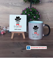 En Cool Baba Dekoratif Taş, Kupa Bardak Kırmızı Hediye Babaya Hediye (Model 8)