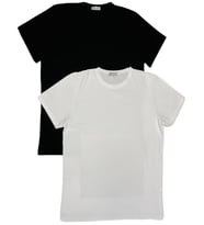 Erkek Slim Fit Dar Kesim Bisiklet Yaka Kısa Kol Pamuklu 2'li Tişört Paketi (Siyah Beyaz)