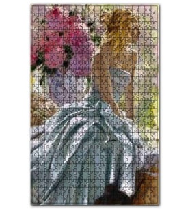 Cakapuzzle Richard S Johnson Ressam Kadın Vazo Çiçek Puzzle Yapboz MDF (Ahşap) (500 Parça)