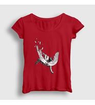 Presmono Kadın Beyaz Icarus Melek Falling Angel T-Shirt 509588tt (Kırmızı)