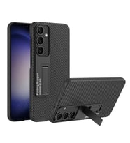 Galaxy S24 Plus Kılıf Kıpta Standlı Kılıf (Karbon)