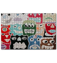 Cakapuzzle Duvarda Graffiti Yüzleri  Puzzle Yapboz MDF (Ahşap) (255 Parça)