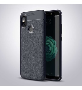 Xiaomi Mi 8 SE Kılıf Deri Tarzı Niss Silikon Case (Lacivert)