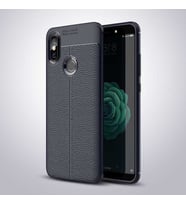 Xiaomi Mi 8 SE Kılıf Deri Tarzı Niss Silikon Case (Lacivert)