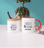 Kimya Mühendisi Kupa Bardak Lacivert ve Kalemlik (Model 8)