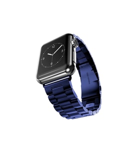 BİPOWER Apple Watch 38-40mm KRD5 Klasik Metal Kordon (Lacivert)