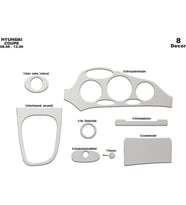 Meriç® Hyundai Coupe Ön Torpido Kaplama Maun 8 Parça 1996-2004 (Alüminyum)