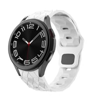 Galaxy Watch 6 40mm KRD-116 20mm Futbol Desenli Spor Tasarımlı Silikon Kordon (Beyaz)