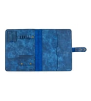 Twingold Kişiye Özel %100 Deri Rainbow iPad Organizer 10.5" Fuşya (Saks Mavisi)
