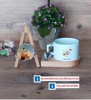 Anneye Doğum Günü Hediyesi Kupa Bardak Beyaz ve Fotoğraflı Ahşap Anahtarlık Hediye (Model 8)