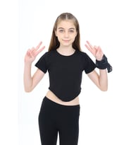Toontoy Kız Çocuk Tişört (Siyah)