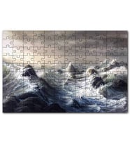 Cakapuzzle Fırtınada Dalgalı Okyanus ve Bulutlar Puzzle Yapboz MDF (Ahşap) (255 Parça)