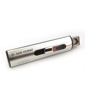 İsme Kişiye Özel Usb Şarjlı Elektrikli Rezistanslı Jobon Çakmak (Gri)