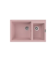 POLEX Cristalüx Granit Eviye P-1,75 1,5 Gözlü Tezgah Altı Ve Tezgah Üstü Mutfak Evyesi 81x50,5cm (Pembe)