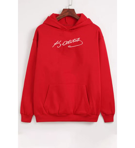 Unisex K.Atatürk imza Baskılı Sweatshirt (Kırmızı)