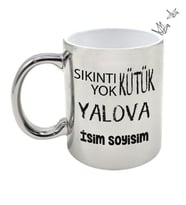 Yalova Temalı Kişiye Özel İsim ve/veya Fotoğraflı Kupa Bardak No:X025-077 (Gümüş)