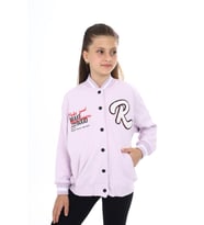 Toontoy Kız Çocuk Baskılı Kolej Hırka (Açık Lila)