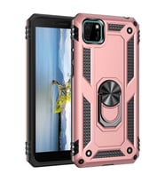 Huawei Y5P Kılıf Zore Vega Yüzüklü Standlı Zırh Kılıf (Rose)