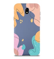 PrintiFy Samsung Galaxy J7 Pro Uyumlu Lansman Kılıf Karışık Renkler Tasarımlı İçi Kadife Kapak (Petrol Mavisi)