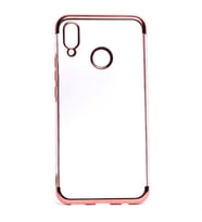 Huawei P Smart Plus Kılıf Zore Dört Köşeli Lazer Silikon Kılıf (Rose)
