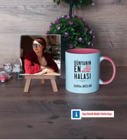 Halaya Hediye Fotoğraflı Dekoratif Taş, Kupa Bardak Beyaz Hediye (Model 6)