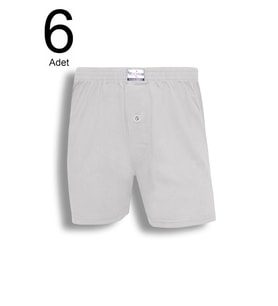 6'lı Erkek  Düğmeli Boxer 14102-A6 (Açık Gri)